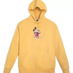 New * Mickey Mouse Genuine Mousewear Pullover Hoodie For Adults – Gold