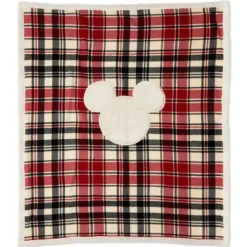 New * Mickey Mouse Icon Throw Plaid Manta