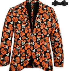 Clearance * Mickey Mouse Pumpkin Glow-In-The-Dark Half Suit And Light-Up Tie Costume For Adults