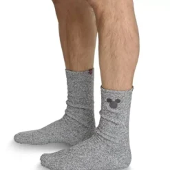 New * Mickey Mouse Socks For Men By Barefoot Dreams – Light Gray
